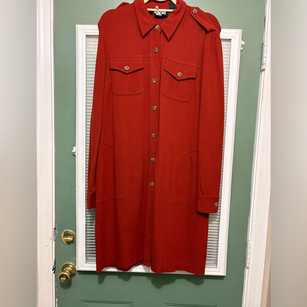 Vintage DKNY Military Style Dress Sz 14